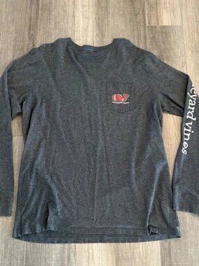 Vineyard Vines Mens Football Whale Long Sleeve T-Shirt